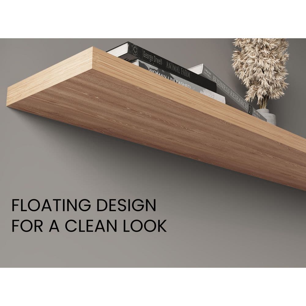 47 in. W x 1.50 in H Indoor Wide Floating Shelves-Wall Mount in Beige Set of 2 - Hercitys