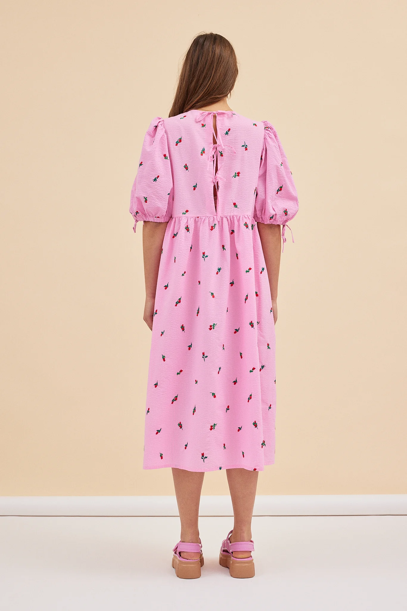 LONG ROSSO DRESS - ROSES - Hercitys