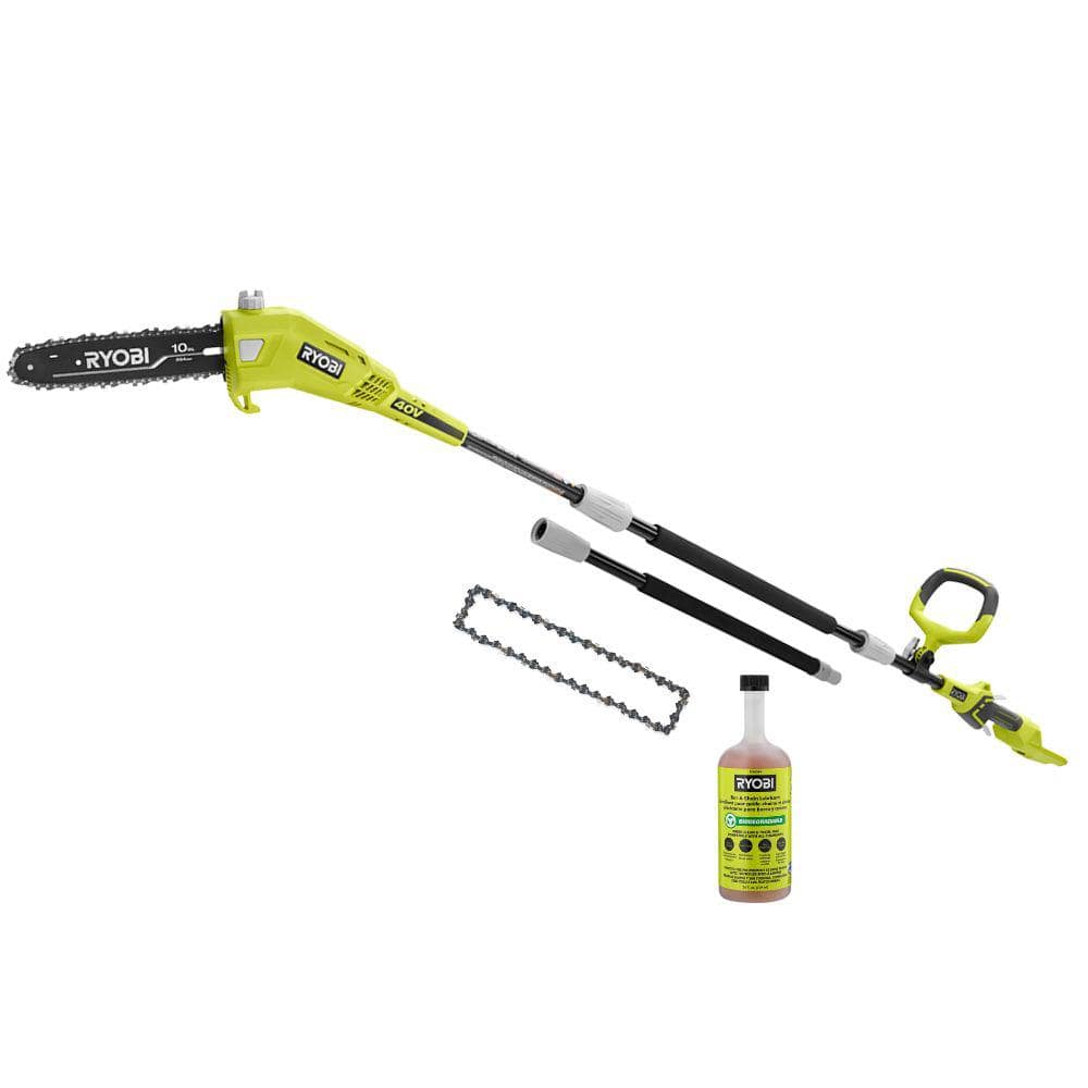 40V 10 in. Cordless Battery Pole Saw, Bar and Chain Oil with Extra Chain - Hercitys