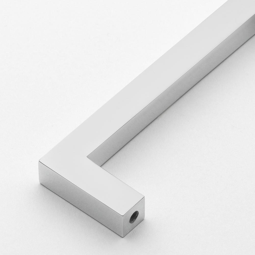 5 in. Center-to-Center Solid Square Slim Polished Chrome Cabinet Bar Pull (10-Pack) - Hercitys
