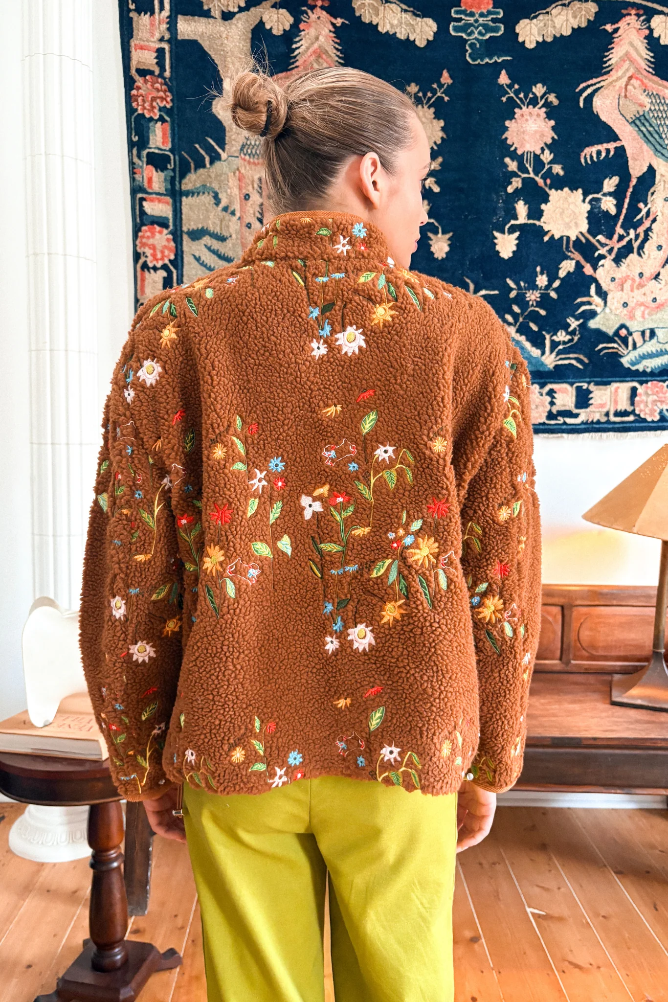 EMBROIDERED FLEECE JACKET - CHOCOLATE GARDEN - Hercitys