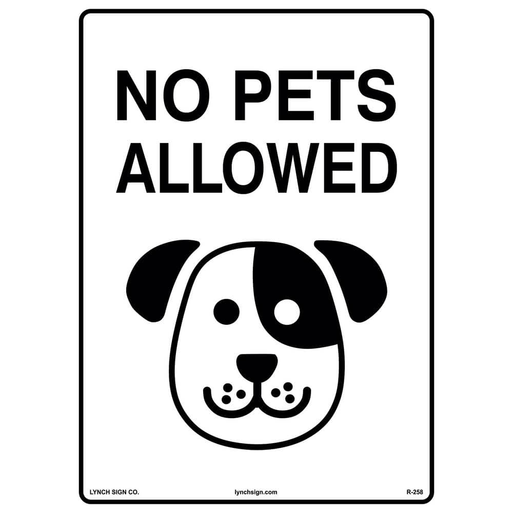 10 in. x 14 in. No Pets Allowed Sign Printed on More Durable Longer-Lasting Thicker Styrene Plastic. - Hercitys