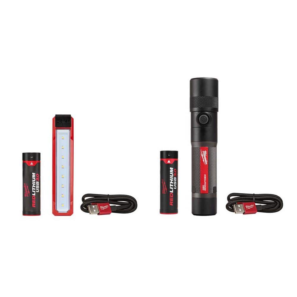 445 Lumens LED Rover Rechargeable Pocket Flood Light & 550 Lumens LED Rechargeable Pivoting Flood Light (2-Pack) - Hercitys