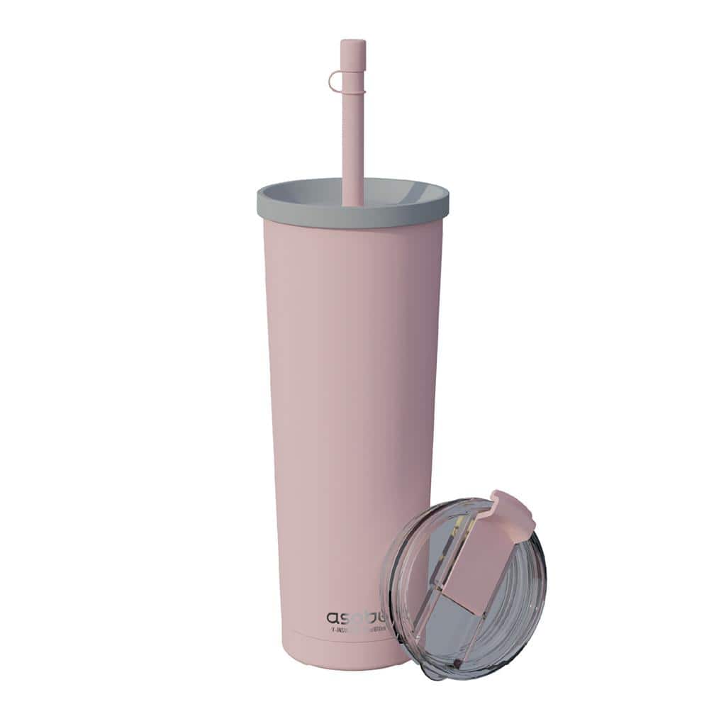 27 oz. Double Walled Vacuum Insulated Pink Stainless Steel Travel Tumbler - Hercitys