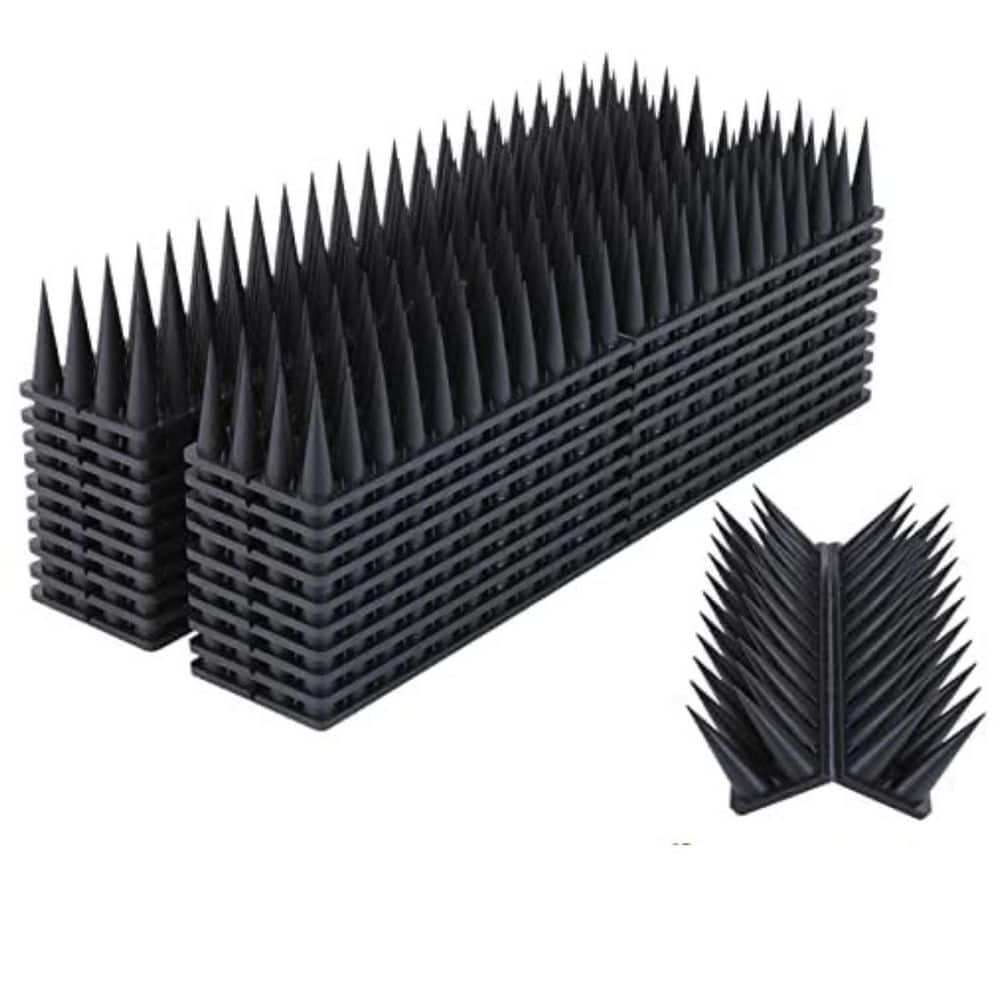 23 ft. Deterrent Bird Spikes Strips, 20 Packs, Stainless Steel, for Fences, Balconies, Roofs - Hercitys