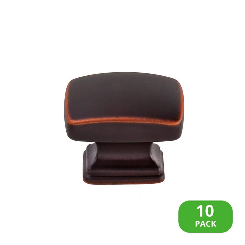 10-Pack Grayson 1-1/4 in. (32 mm) Traditional Oil Rubbed Bronze Rectangle Cabinet Knob - Hercitys