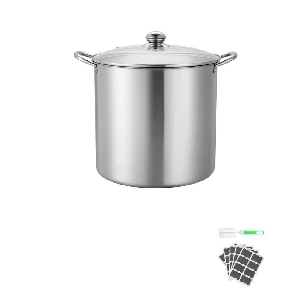21 qt. Canning Pot with Rack and Lid, 3 Pcs, Corrosion Resistant Food Storage, Canning Tools Set, Stainless Steel - Hercitys