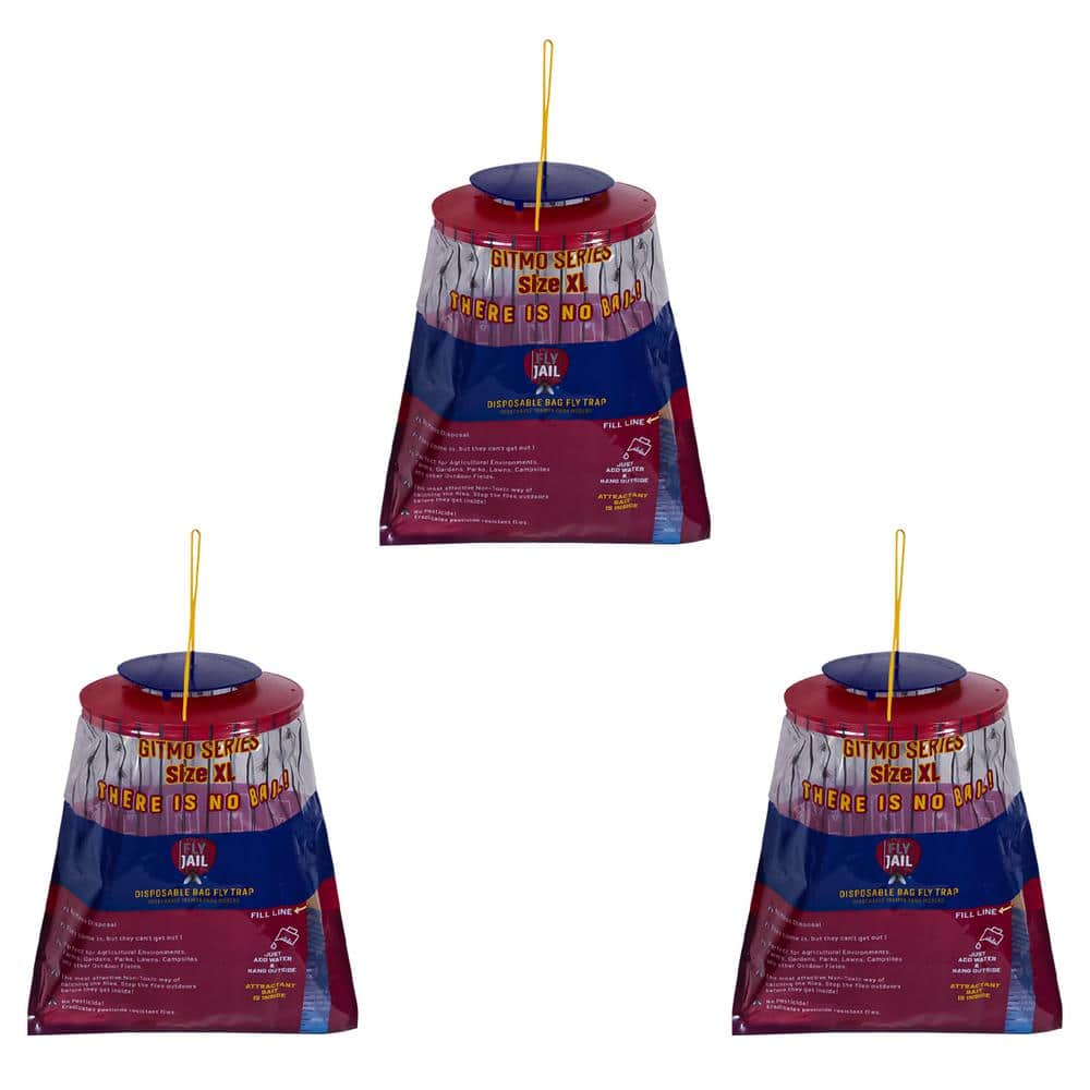 3 X Large Bag Outdoor Disposable Fly Trap, Pre-Baited with Flies Inn Attractant, Effective Fly Catcher - Hercitys