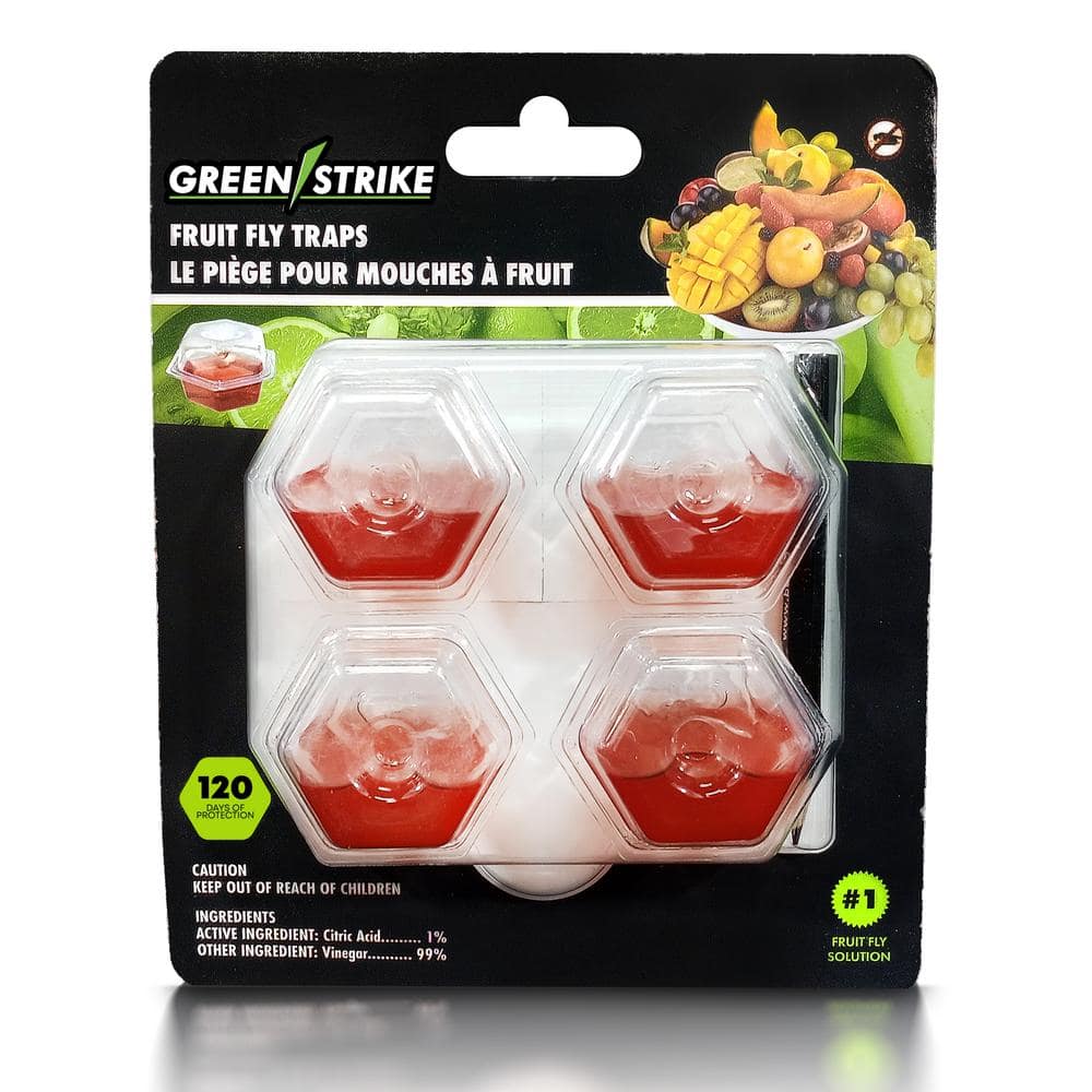 2-Piece Green Strike 60004 Fruit Fly Trap Prefilled Fruit Fly (4-Pack) - Hercitys