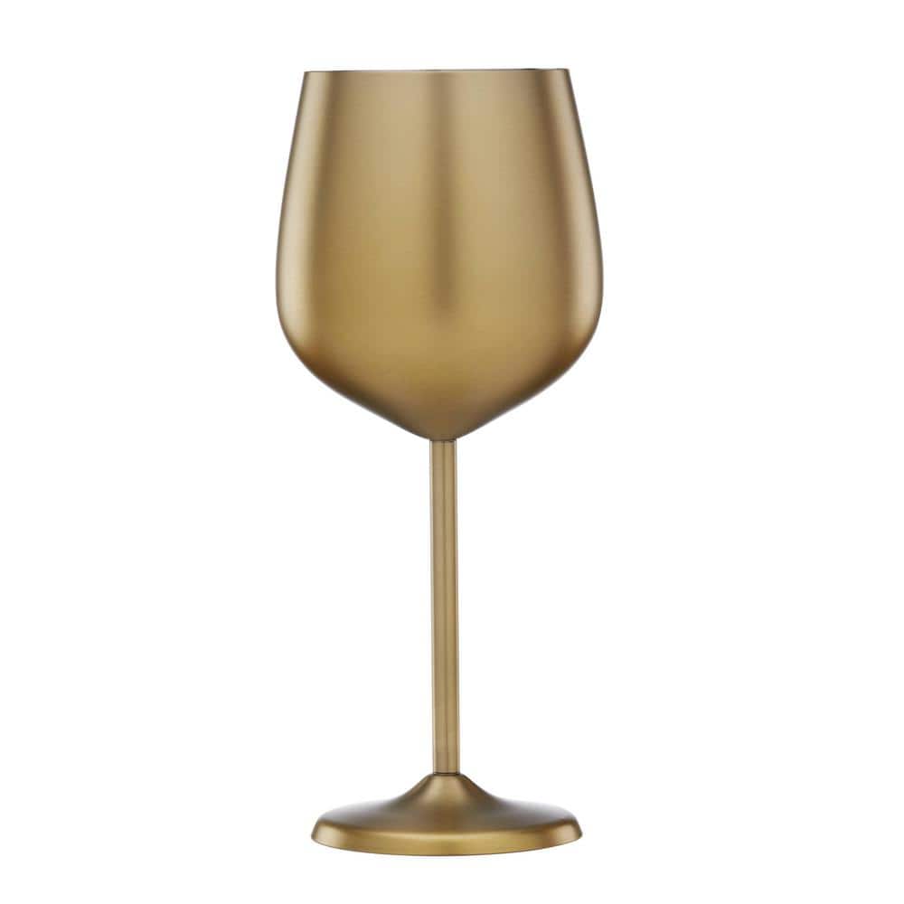 18 oz. Gold Stainless Steel White Wine Glass Set (Set of 4) - Hercitys