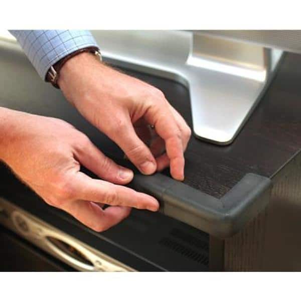 12 ft. Edge and Corner Safety Cushion Roll Plus Corners in Gray (4-Pack) - Hercitys