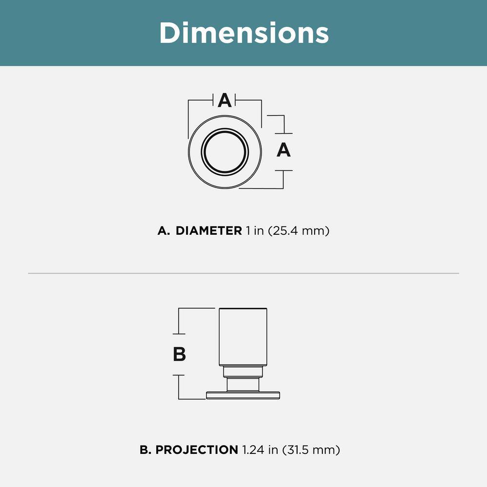 (10-Pack) Round Layered Backplate 1 in. (25 mm) Modern Matte Black Round Cabinet Knobs - Hercitys