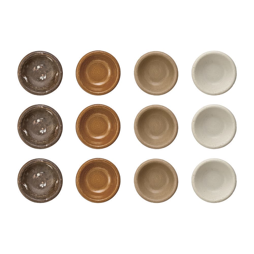 5 in. 7.4 fl. oz. Multicolor Earthen Hues Stoneware Serving Bowl Collection (Set of 12) - Hercitys