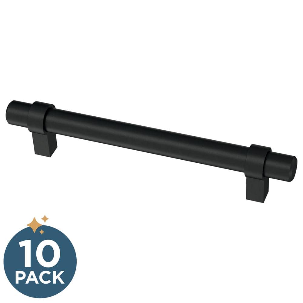 10-Pack Simple Wrapped Bar 5-1/16 in. (128 mm) Classic Matte Black Cabinet Drawer Pulls - Hercitys