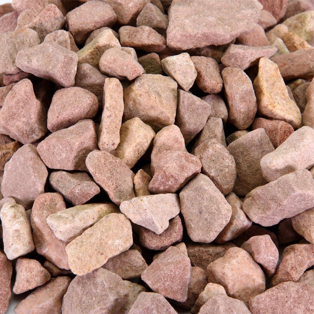 0.25 cu. ft. 3/4 in. Vegas Pink Crushed Landscape Rock for Gardening, Landscaping, Driveways and Walkways - Hercitys