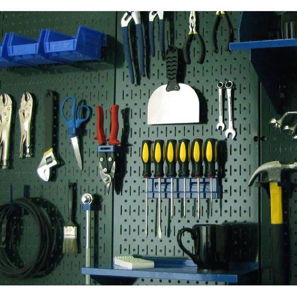 32 in. x 32 in. Overall Size Green Metal Pegboard Pack with Two 32 in. x 16 in. Pegboards - Hercitys