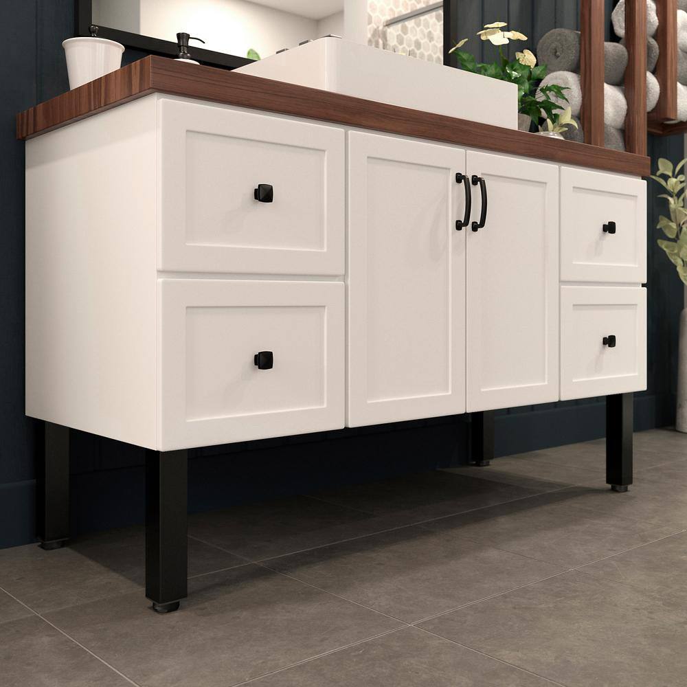 (4-Pack) 9 13/16 in. (250 mm) Matte Black Metal Square Furniture Leg with Leveling Glide - Hercitys