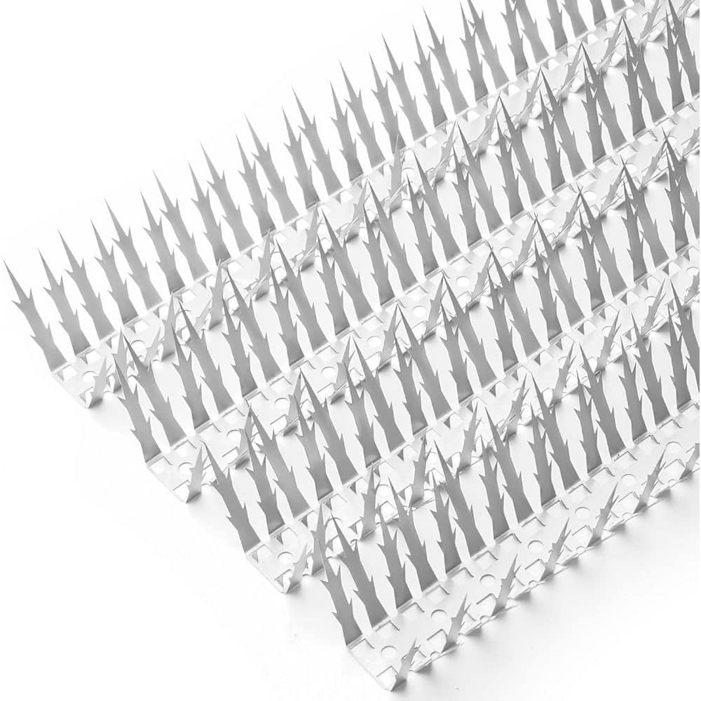 11.8 in. x 0.8 in. Stainless Steel Bird Spikes for Pigeons Cats Squirrels, Birds Deterrents Covers 20-Feet (20-Pack) - Hercitys