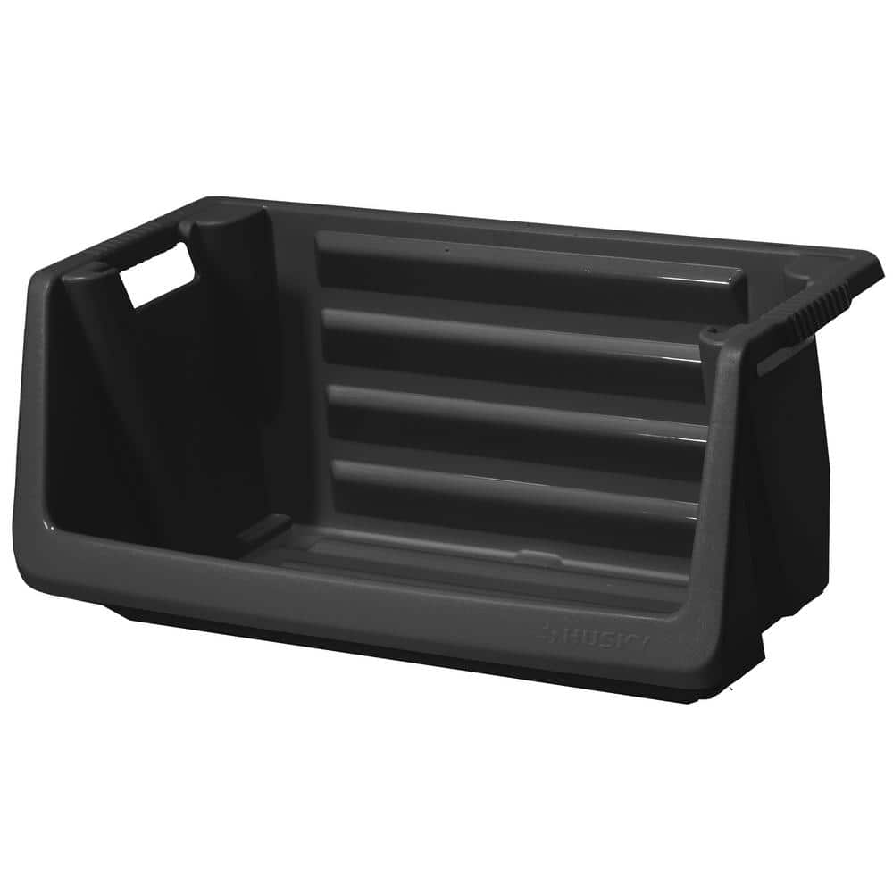 55 Gallon Multipurpose Stackable Space Saving Heavy Duty Storage Bin in Black - Hercitys