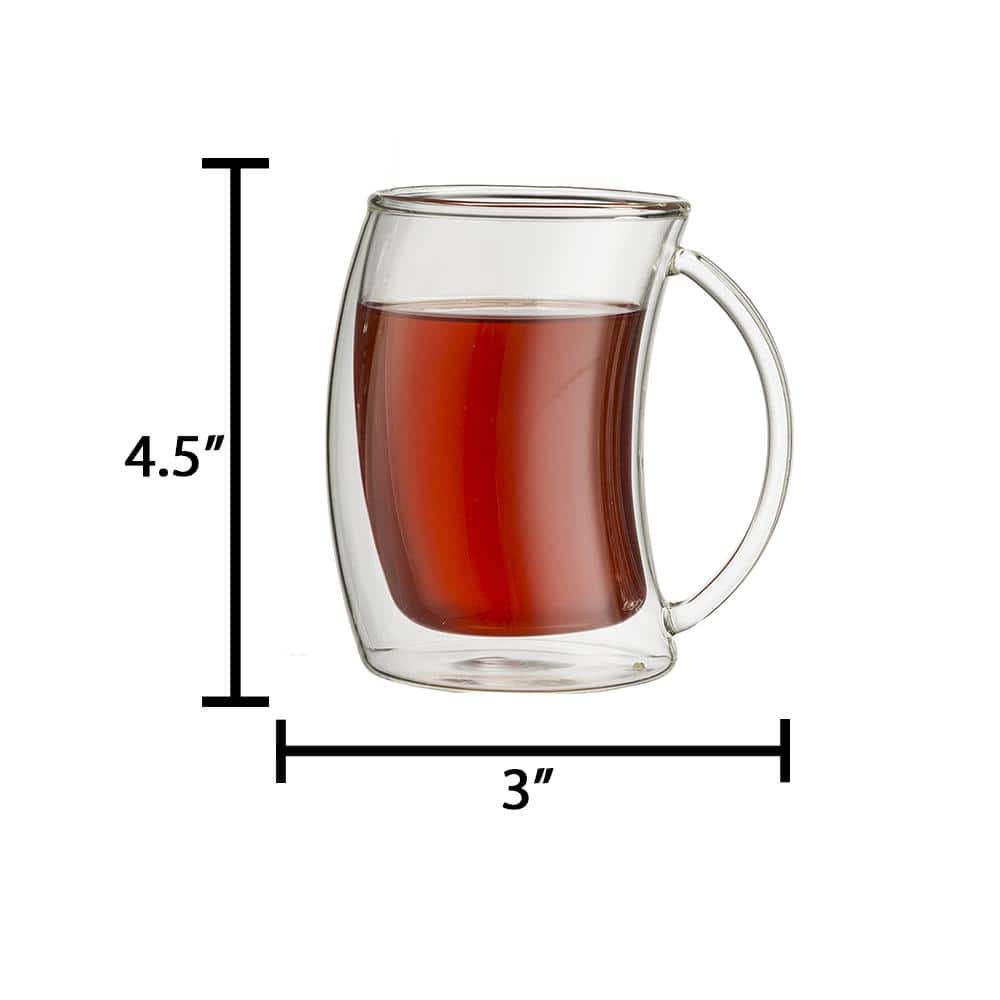 10 oz. Caleo Double Wall Glass Insulated Coffee Mug (Set of 4) - Hercitys