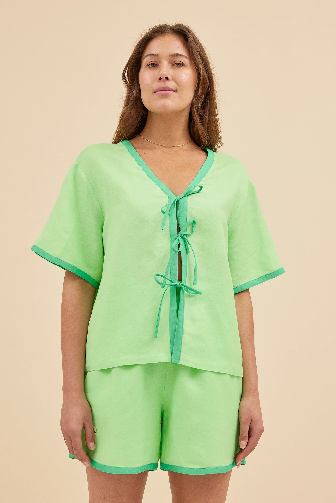 DAISY TIE TOP - KERMIT - Hercitys