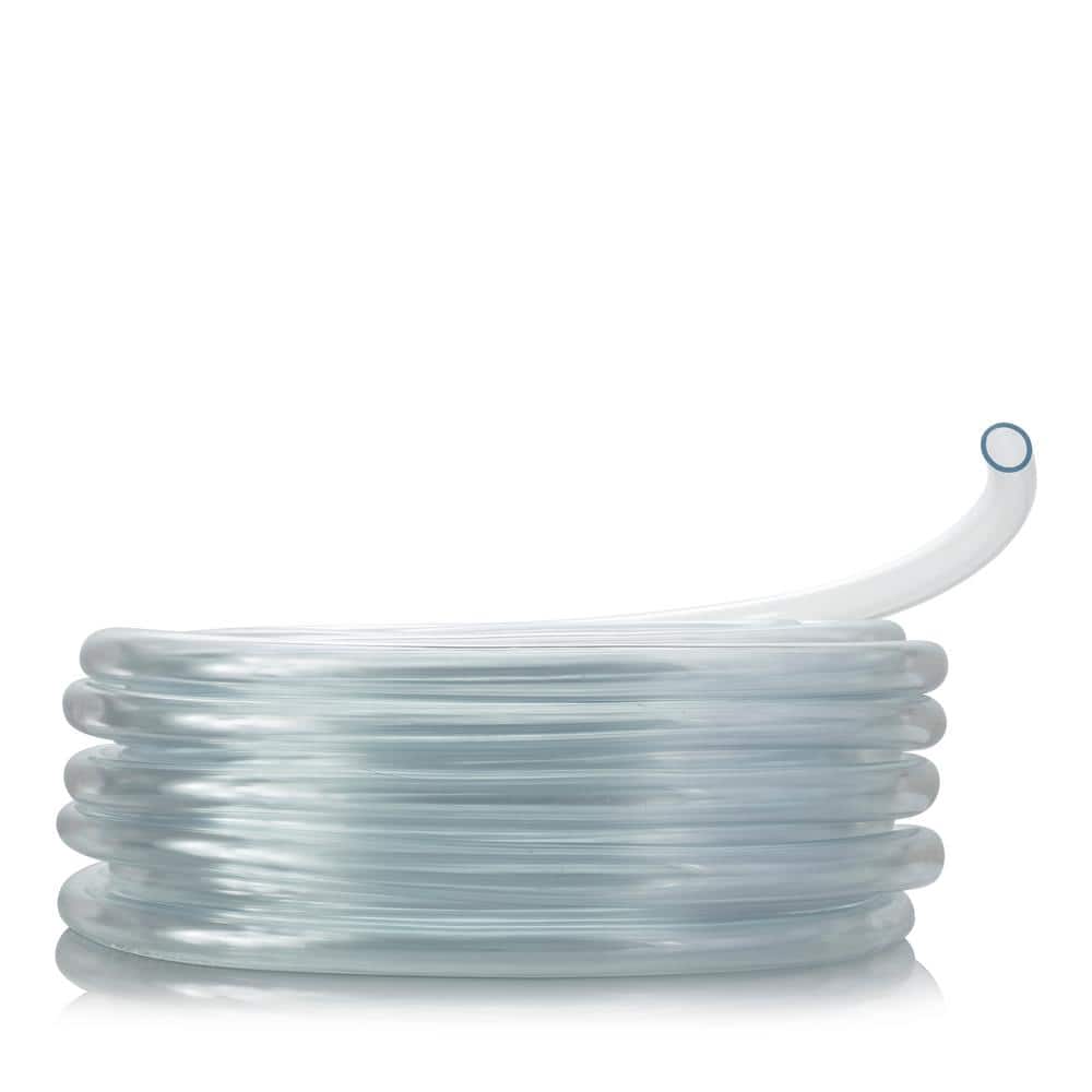 3/8 in. I.D. x 1/2 in. O.D. x 100 ft. Multi-Use Clear Flexible Vinyl Tubing for Fountains, Aquariums, AC and More - Hercitys