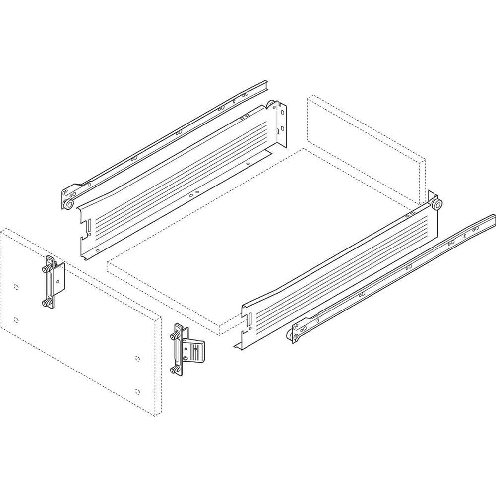 (Pair) Metabox Series 19-11/16 in. (500 mm) 3/4 Extension Side Mount System for Drawer Slide - Hercitys