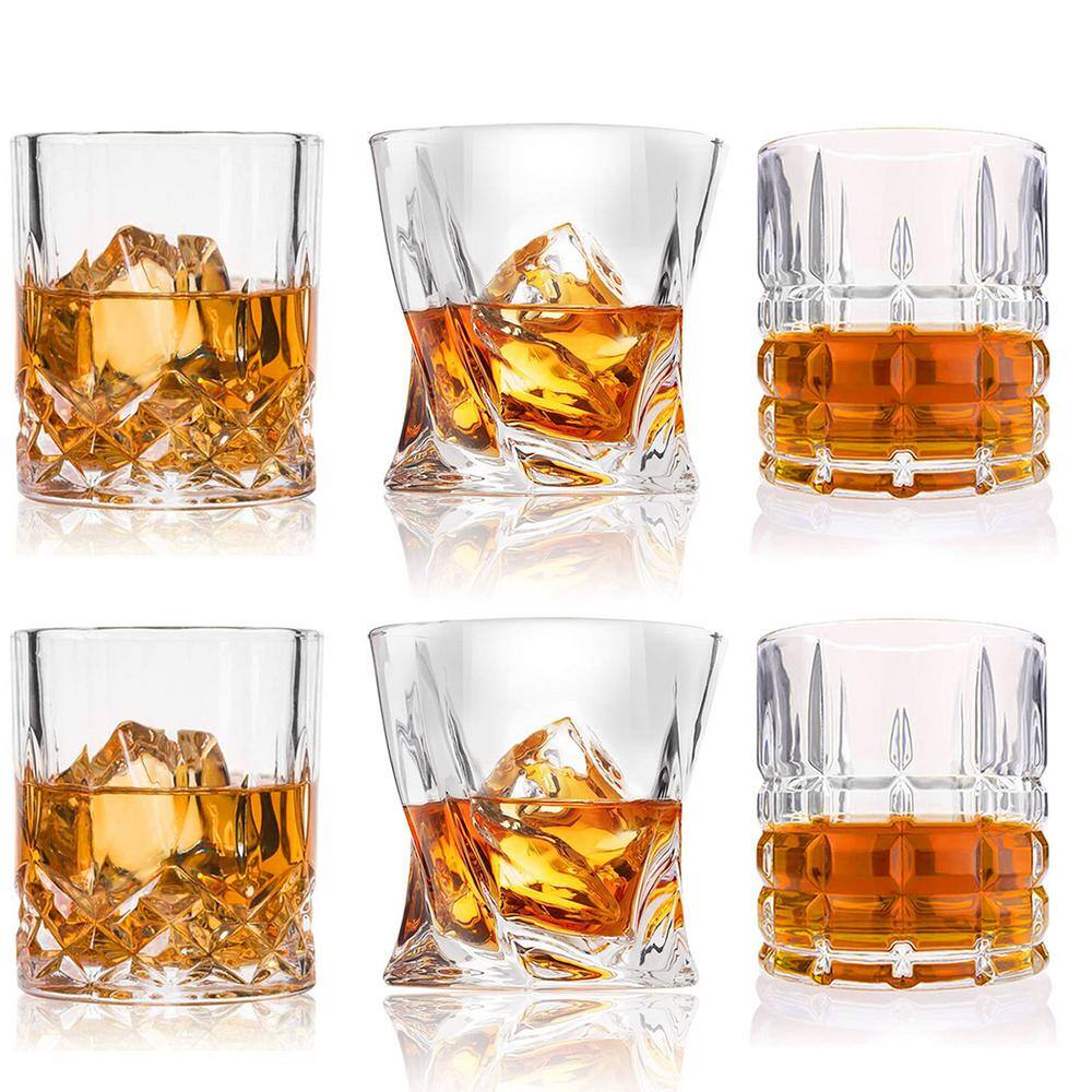 11 oz. Clear Glassware Set (Set of 6) Premium (Mixed) Old Fashioned for Whiskey/Rum/Bar Tumbler Glasses - Hercitys