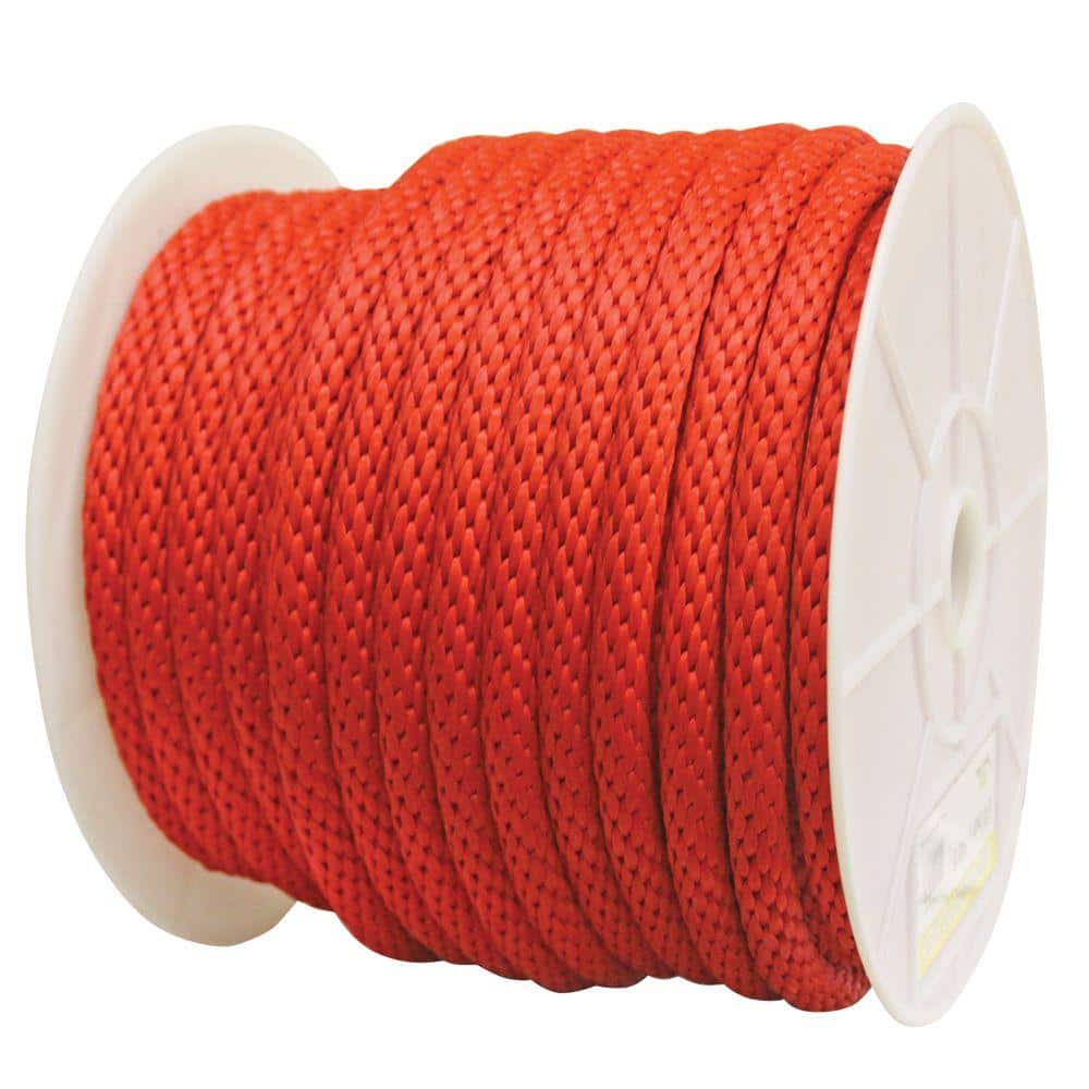 5/8 in. x 140 ft. Solid Braided Poly Rope Red - Hercitys