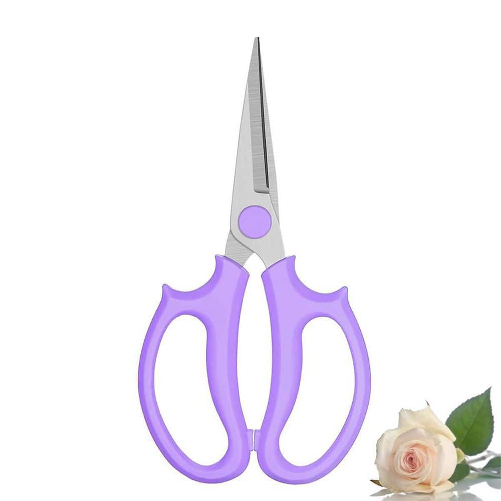 0.32 in. Premium Thickened Stainless Steel Hand Pruner Floral Shear-Puurple - Hercitys