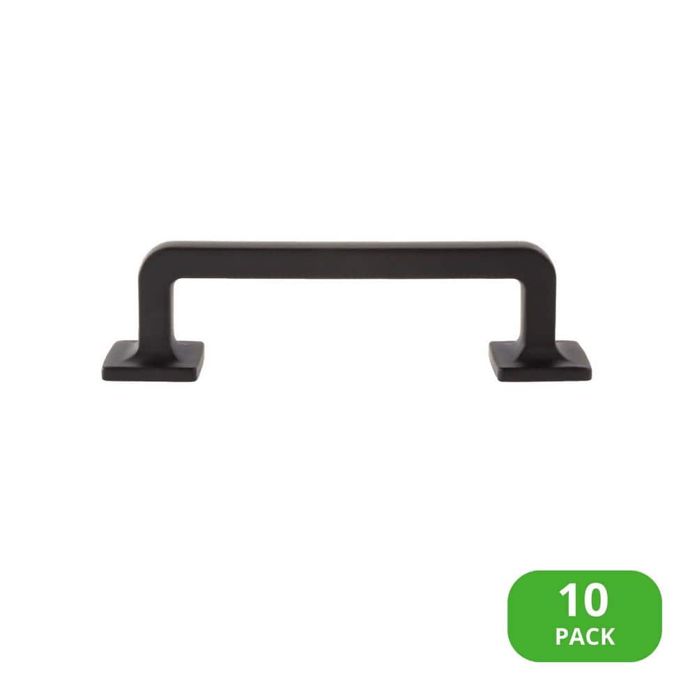 10-Pack Boise 3-1/2 in. (89 mm) Center-to-Center Traditional Matte Black Bar Drawer Pull - Hercitys