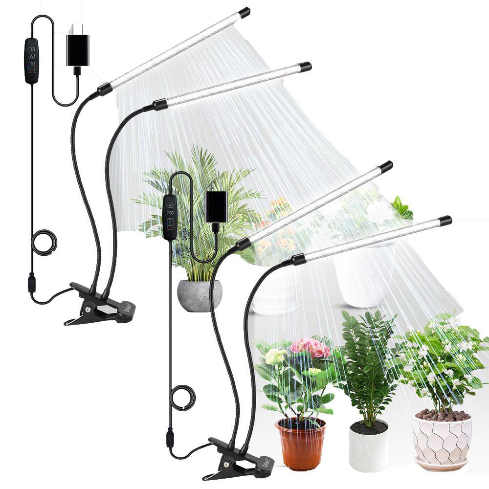 2-Head Plant Grow LED Light Full Spectrum for Indoor Plant Growing with Flexible Gooseneck, Remote Control 2-Pack - Hercitys