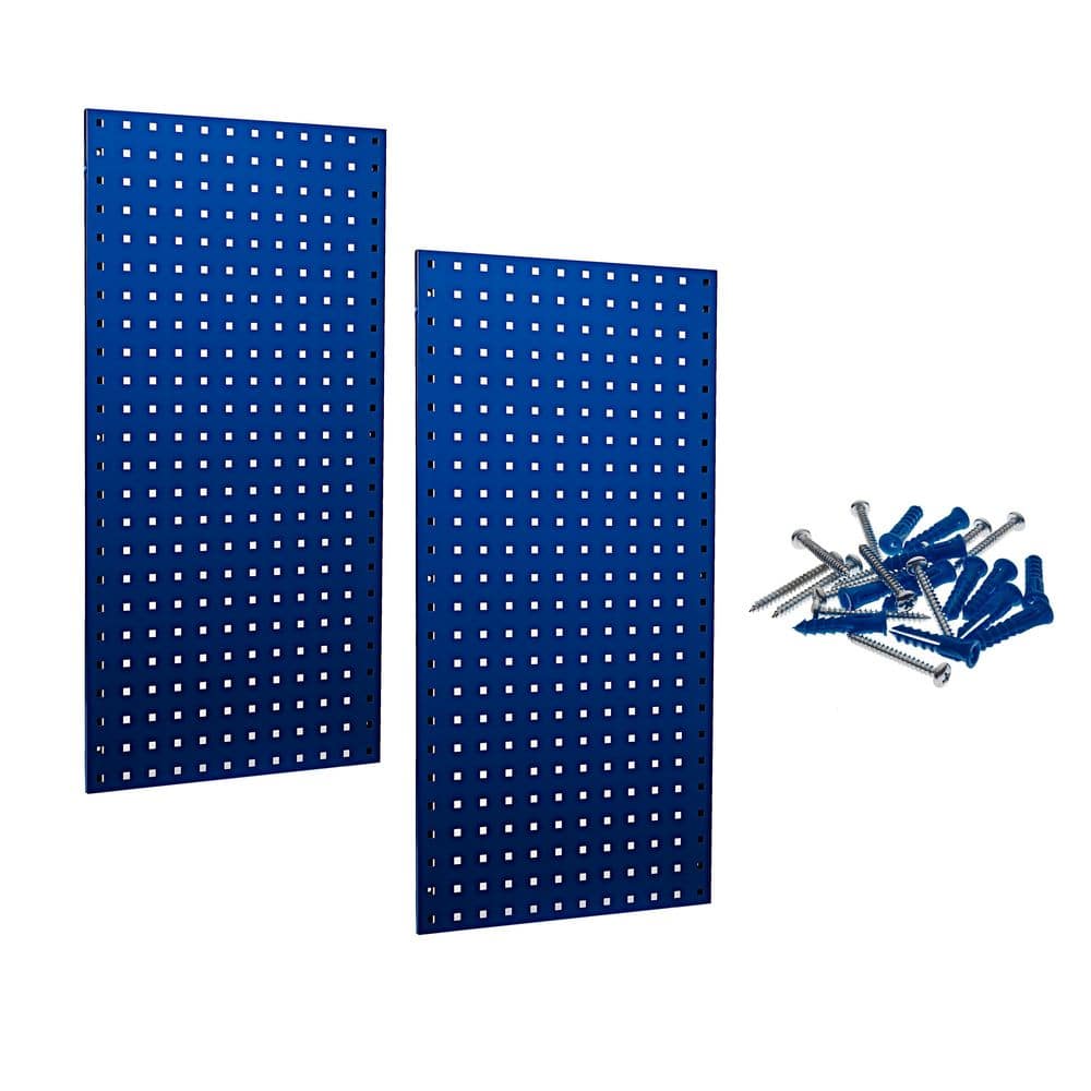 (2) 18 in. W x 36 in. H x 9/16 in. D Blue Epoxy, 18-Gauge Steel Square Hole Pegboards - Hercitys