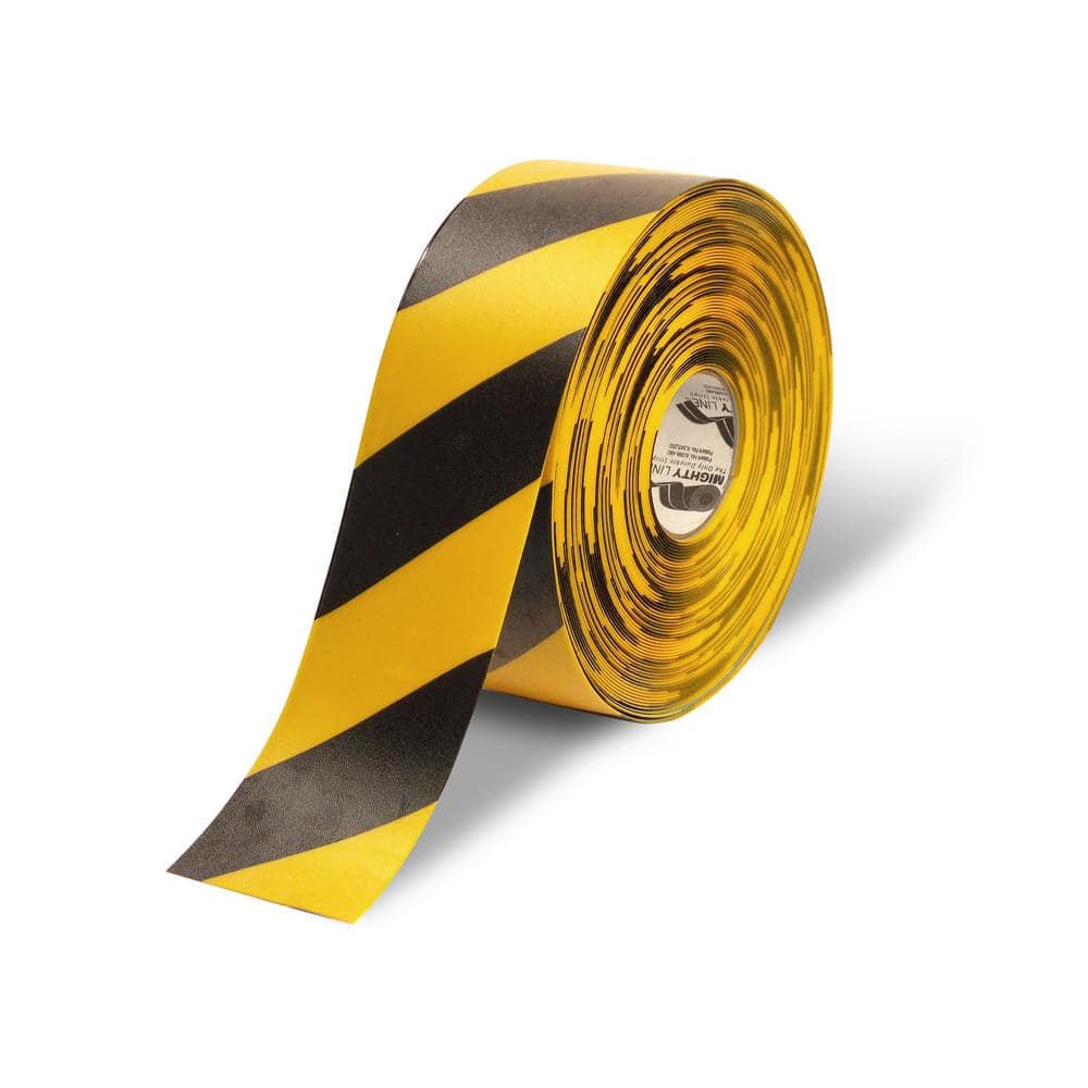 4 in. Safety Floor Tape in Yellow with Black Chevrons 100 ft. Roll - Hercitys