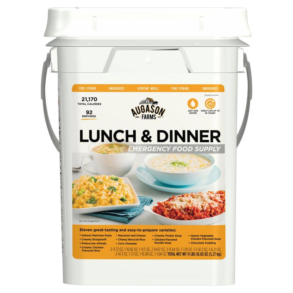 4 Gal. Pail Lunch and Dinner Variety Pail Emergency Food Supply 12 Varieties 25-Year Shelf Life - Hercitys