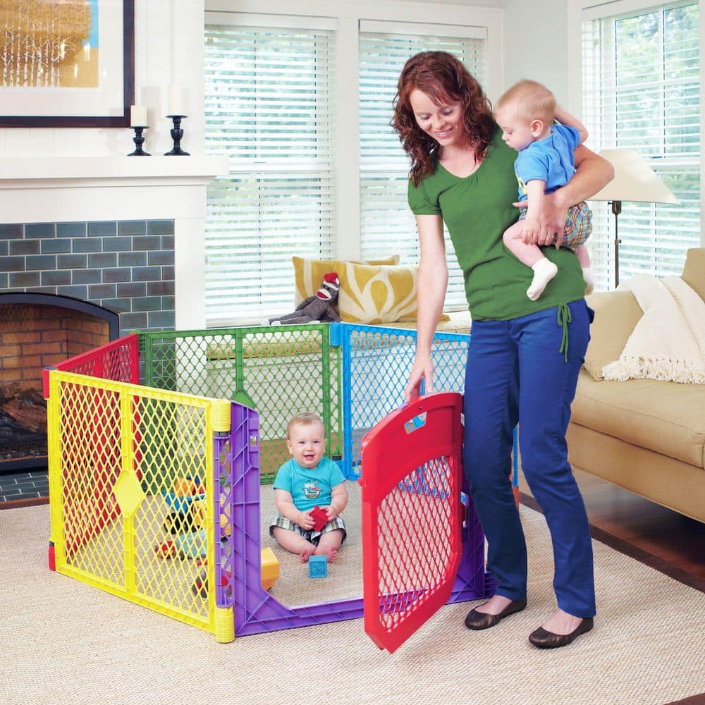 26 in. Superyard Color play Ultimate 6-Panel Baby Play Yard - Hercitys