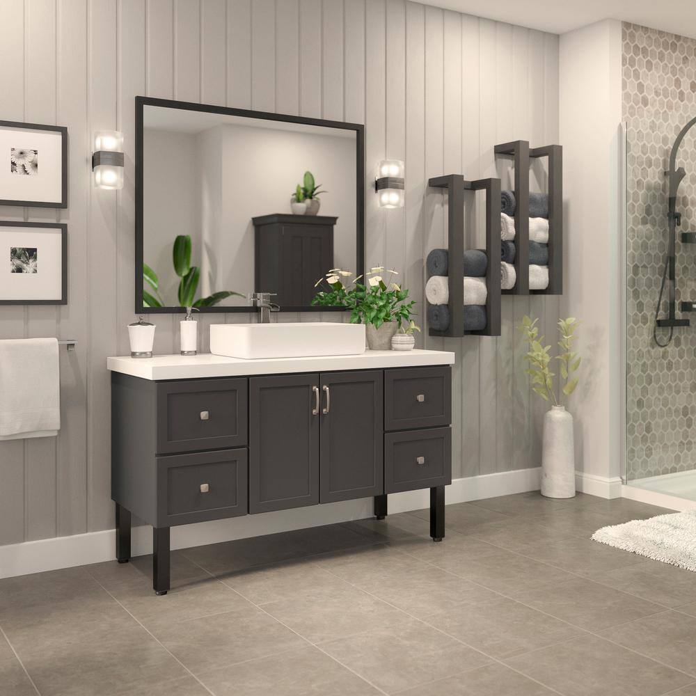 (4-Pack) 9 13/16 in. (250 mm) Matte Black Metal Square Furniture Leg with Leveling Glide - Hercitys