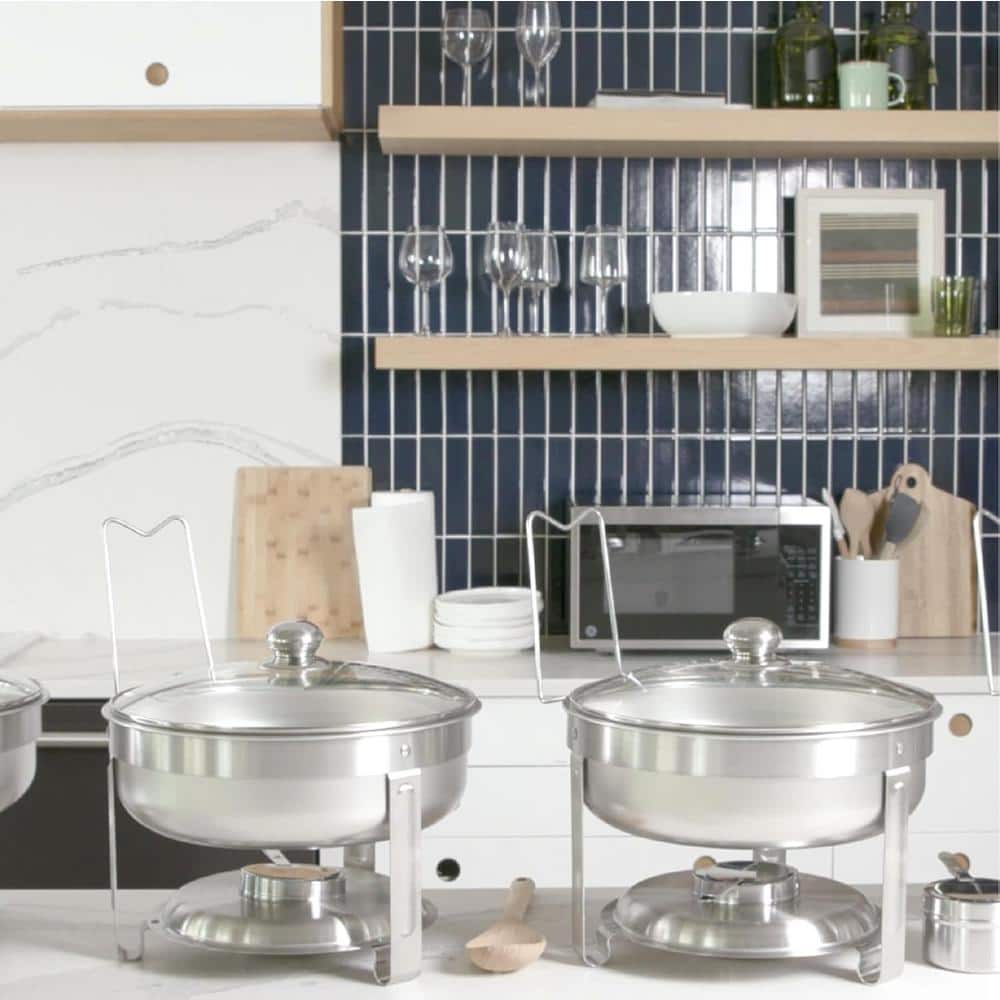 4 qt. Stainless Steel Chafing Dish Complete Set of 2 - Hercitys