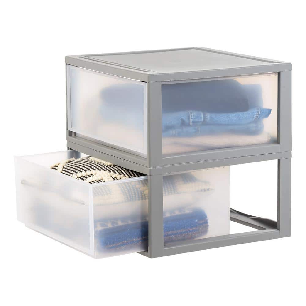 47 qt. Compact Clear Plastic Stacking Drawers - Hercitys
