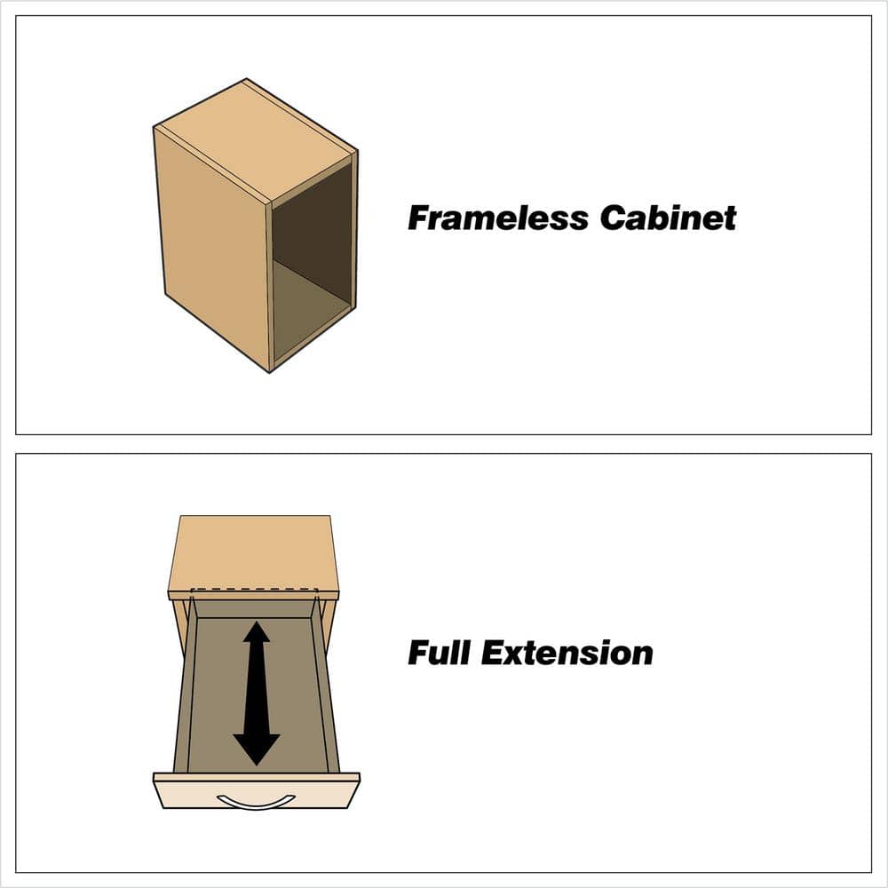 (Pair) 19-11/16 in. (500 mm) Full Extension Concealed Undermount Soft-Close Drawer Slide - Hercitys