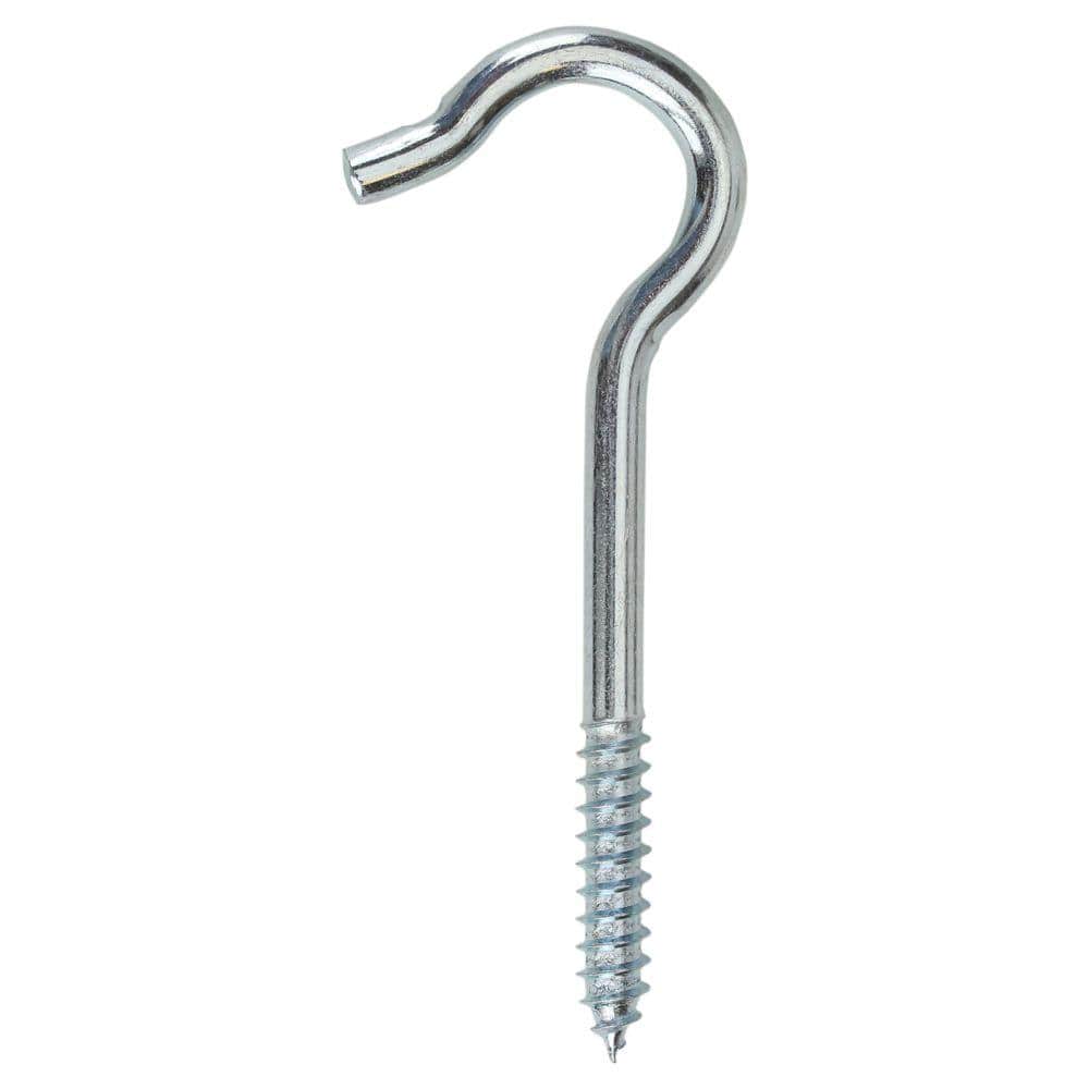 #10 Zinc-Plated Steel Screw Hook (50-Piece per Pack) - Hercitys
