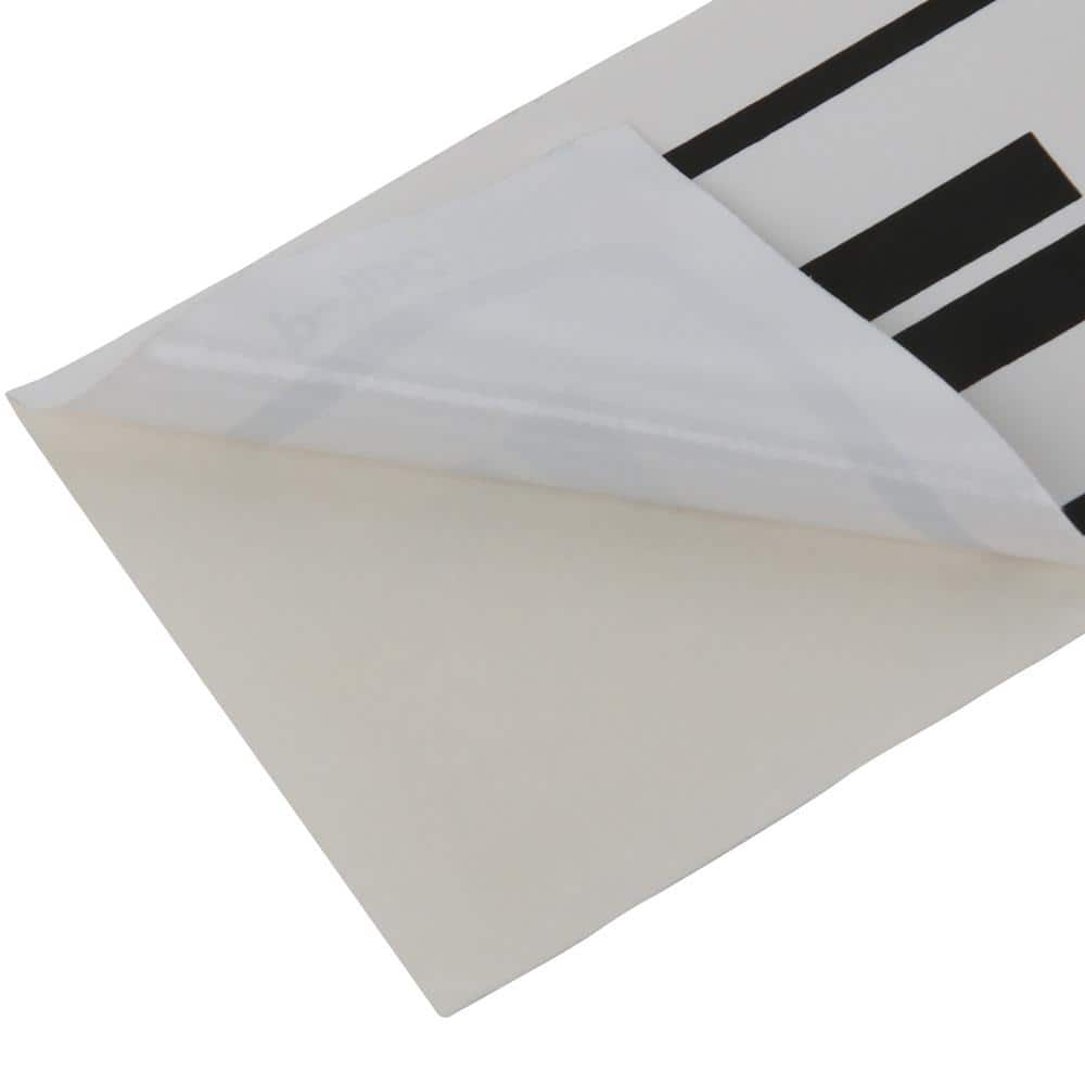 1 in. x 7 in. Decal Black on White Sticker Push - Hercitys