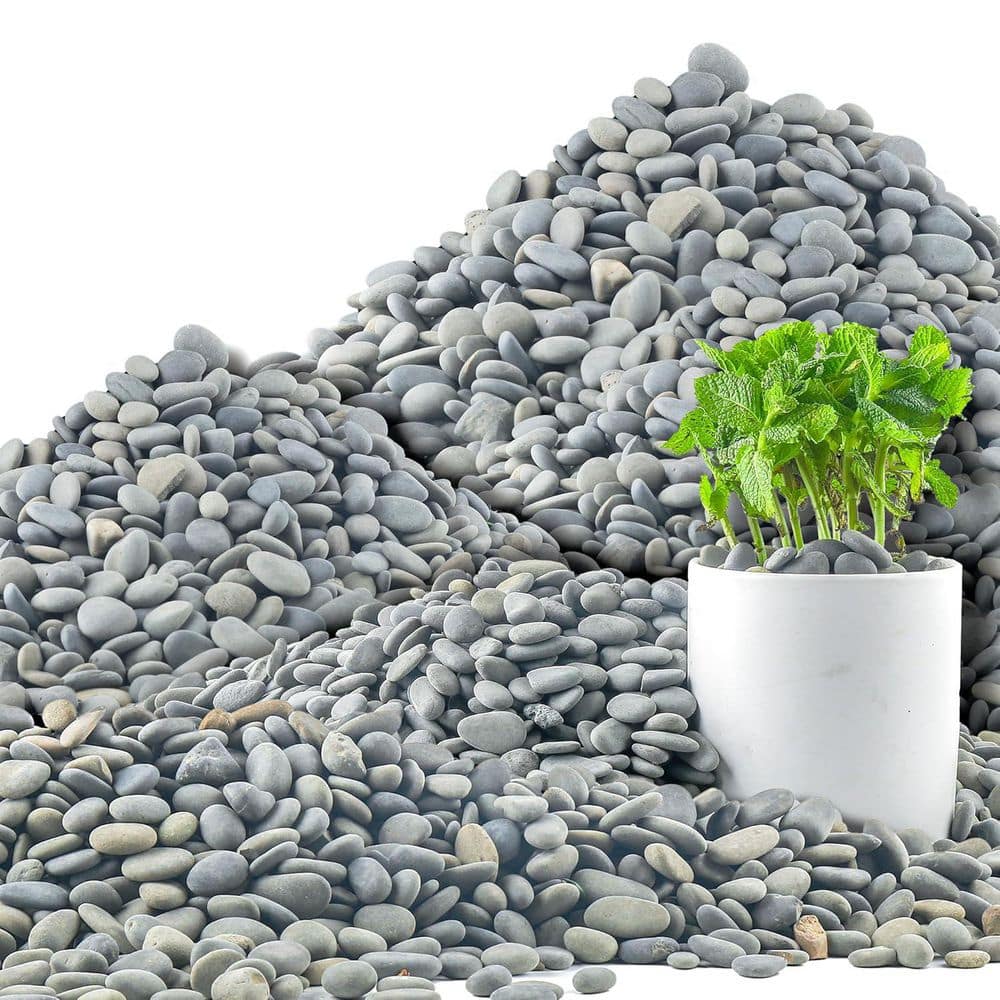 45 lbs. Mexican Beach Gray 04-1 in. Decorative River Rocks for Landscaping Garden Rocks for Walkways Decorative Stone - Hercitys