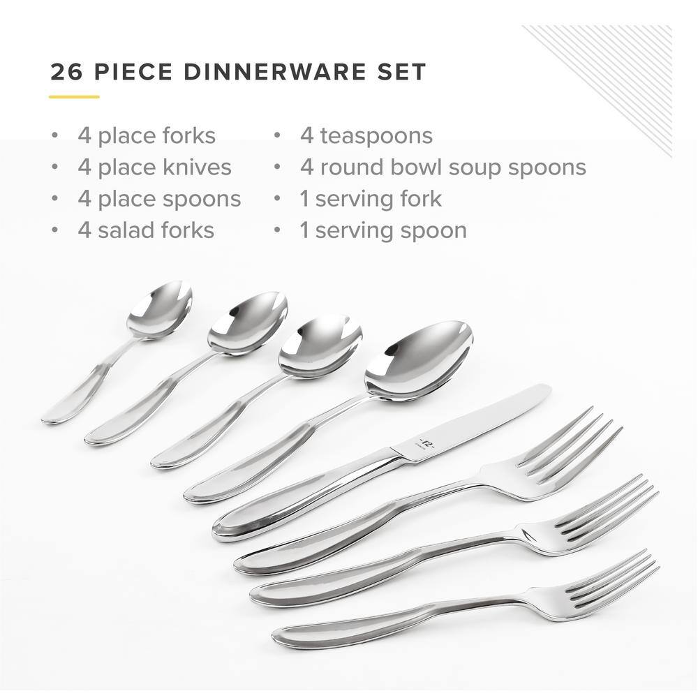 26 Piece 18/10 Stainless Steel Flatware Set - Hercitys