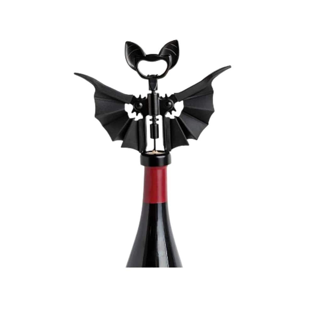 2-in-1 Black Wine and Beer Opener with Unique Corkscrew for Wine Lovers,Cool Kitchen Gadget, Home Bars and Kitchen Decor - Hercitys