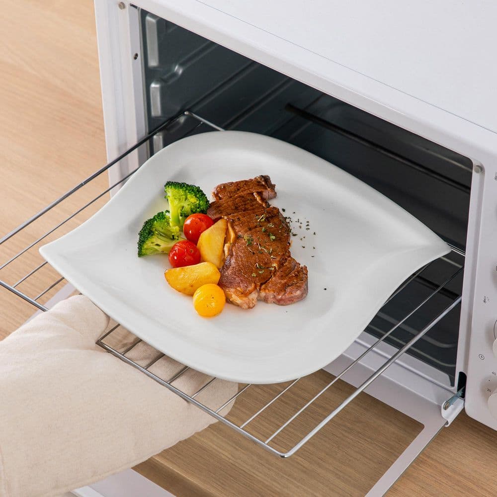 36-Piece Ivory White Porcelain Dinnerware Set (Service for 6) Dining Set with Plates Bowls Cups and Saucers - Hercitys