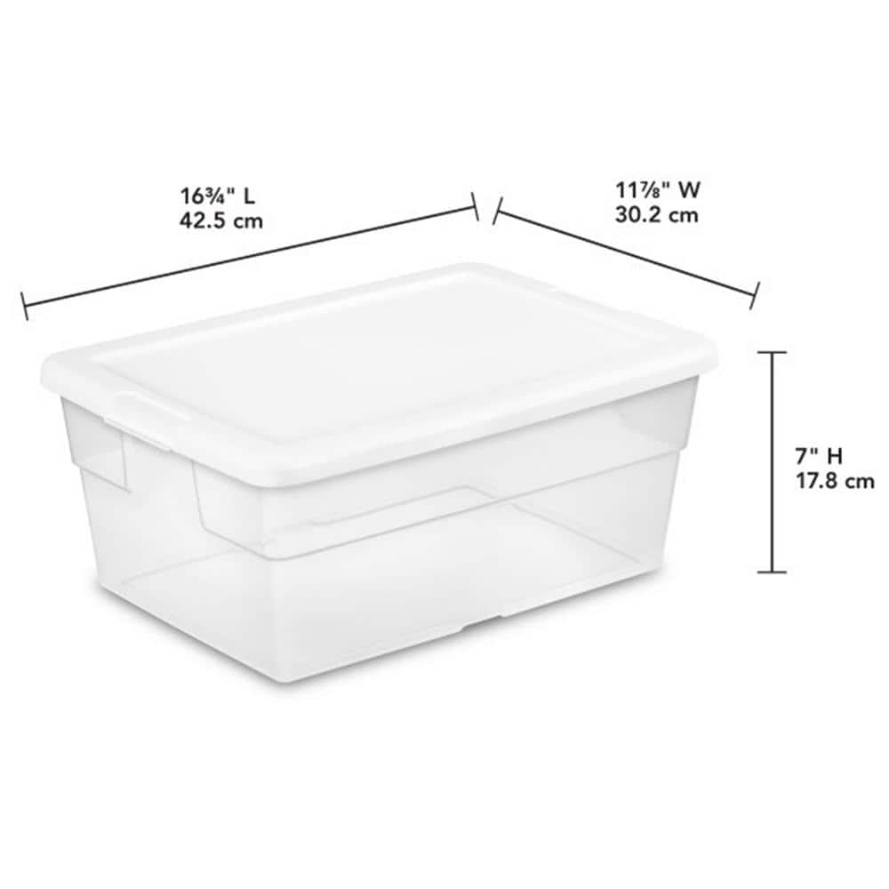 16 Quart Clear Stacking Storage Container Tub, 36 Pack 16448012 - Hercitys