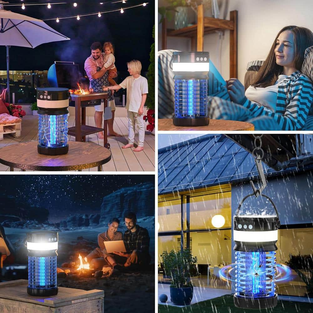 18-Watt Electronic Indoor/Outdoor Mosquito Repellent Solar Mosquito Killer Zapper Waterproof with LED Light, Blue Finish - Hercitys