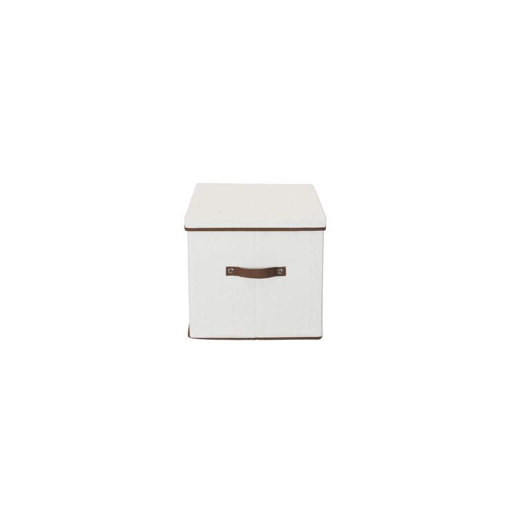 13 in. Tall Wine and Bottle Ivory with Brown Trim Storage Chest with Lid - Hercitys