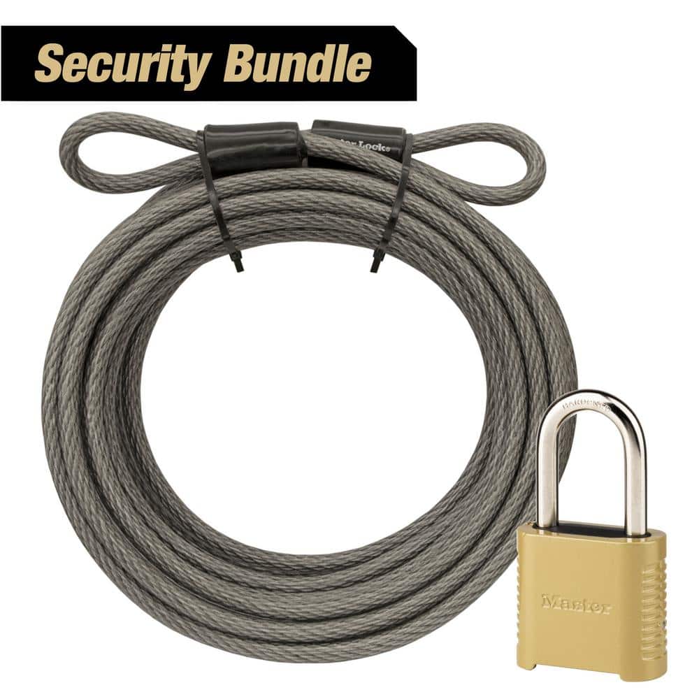 30 ft. Looped End Steel Cable with Resettable Outdoor Combination Lock (Bundle Pack) - Hercitys
